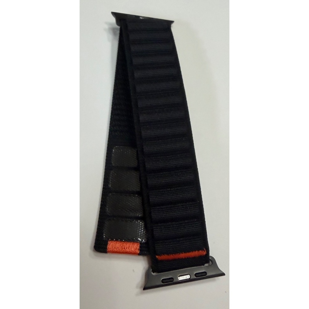 Alpine Loop Style Apple Watch Band Black Orange Nylon 44mm 45mm 49mm NEW - Picture 4 of 5